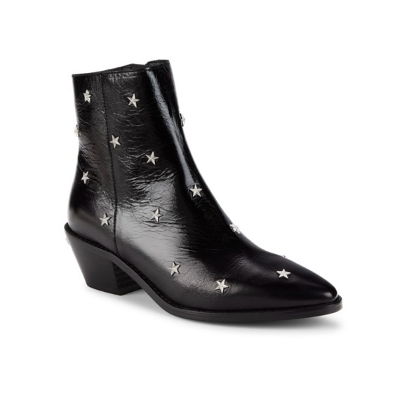 Zadig & Voltaire Tyler Pointed Toe Star Studded Vintage Ankle Boots - Picture 2 of 9